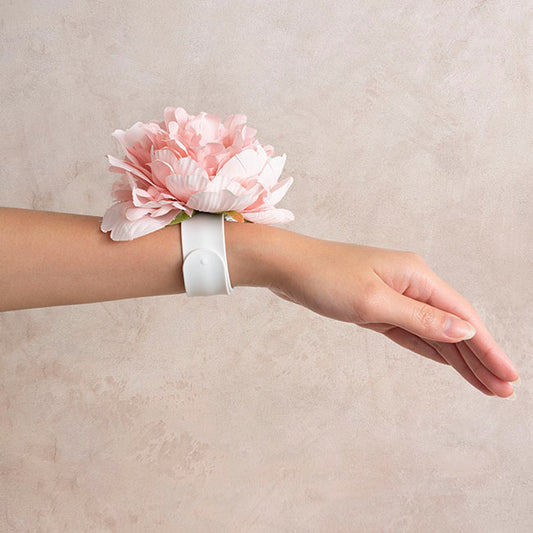 Corsage Wrist Bracelet Pack 2 Slap Snap White (21cmLx2.5cmH)