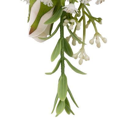 Rose & Baby's Breath Corsage Bracelet Pack 2 Beige (12cmH)