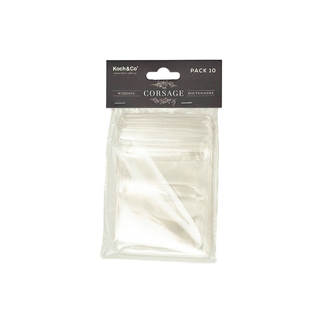 Boutonniere Pockets Self Sealing Pack 10 Clear (7.5x11cmH)