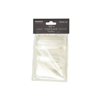 Boutonniere Pockets Self Sealing Pack 10 Clear (7.5x11cmH)
