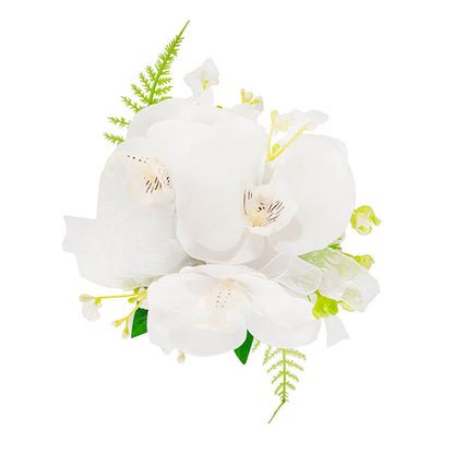 Real Touch Orchid x 3 Head Bracelet in Box White (12cmH)