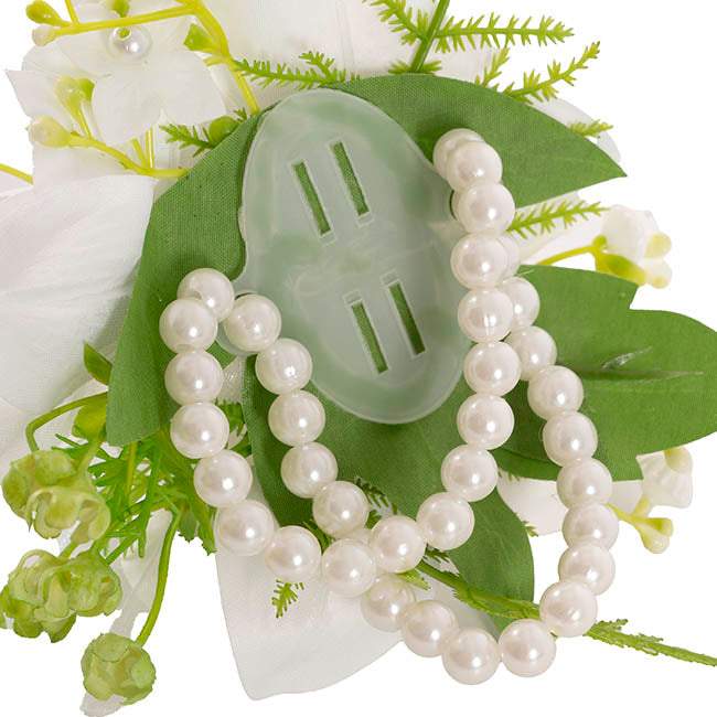 Real Touch Orchid x 3 Head Bracelet in Box White (12cmH)
