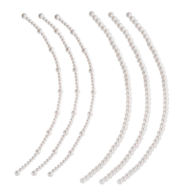 Assorted Pearl Straps Set 6 White (40cm & 50cmL)