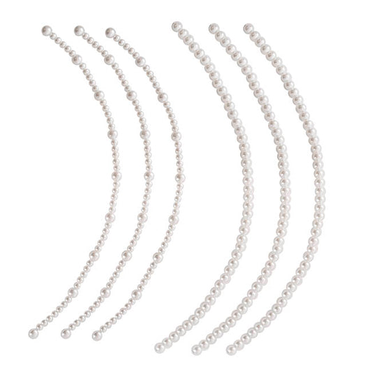 Assorted Pearl Straps Set 6 White (40cm & 50cmL)