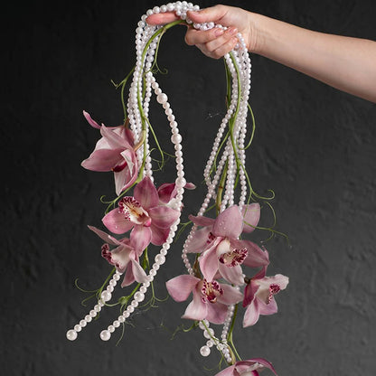 Assorted Pearl Straps Set 6 White (40cm & 50cmL)