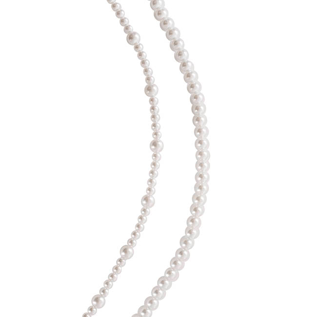 Assorted Pearl Strap Embellishment Set 6 White(40cm & 50cmL)