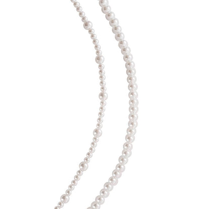 Assorted Pearl Strap Embellishment Set 6 White(40cm & 50cmL)