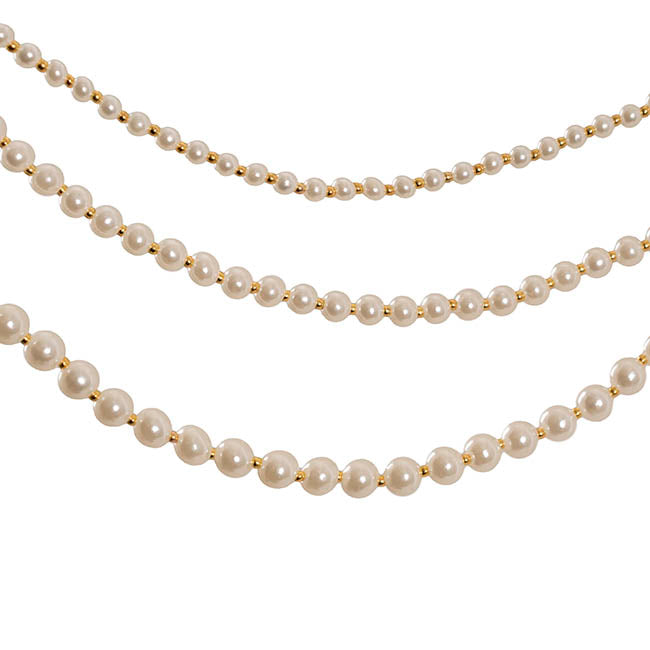 Pearl Garland 3 Layer Pack 2 Ivory Cream (43cmx20cmH)