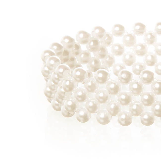 Corsage Wrist Bracelet Pearl Bead x 5 Strand Pack 2 White