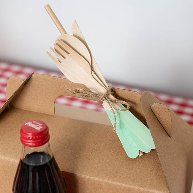 Wooden Cutlery Set 30 Pastel Mint Green (2.5cmx16cmH)