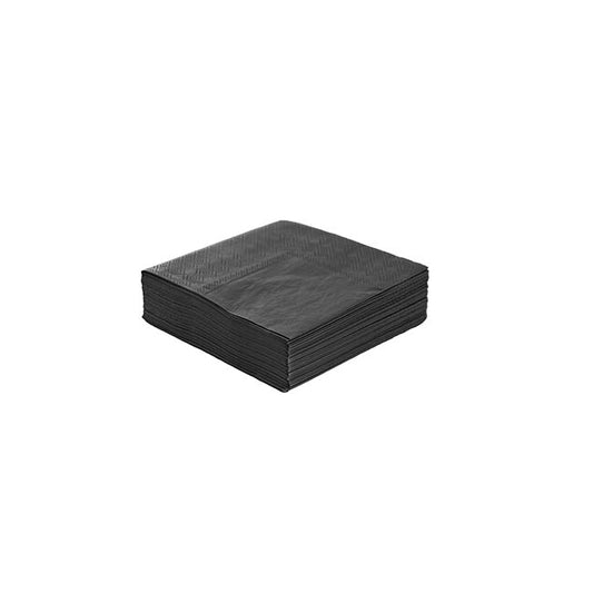 Cocktail Napkins 2 Ply Large Pack 40 Black (25x25cm)