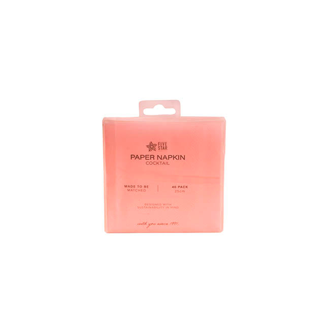 Cocktail Napkins 2 Ply Large Pack 40 Cherry Red (25x25cm)