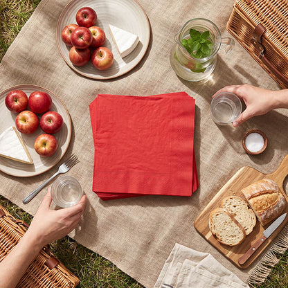 Lunch Paper Napkin Pack 40 Apple Red (33x33cm)