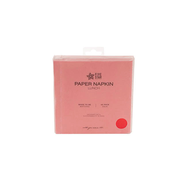 Lunch Paper Napkin Pack 40 Apple Red (33x33cm)
