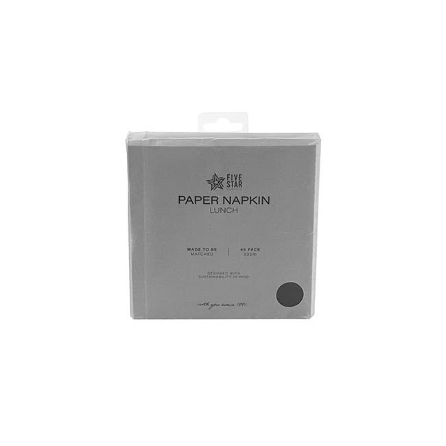 Lunch Paper Napkin Pack 40 Black (33x33cm)