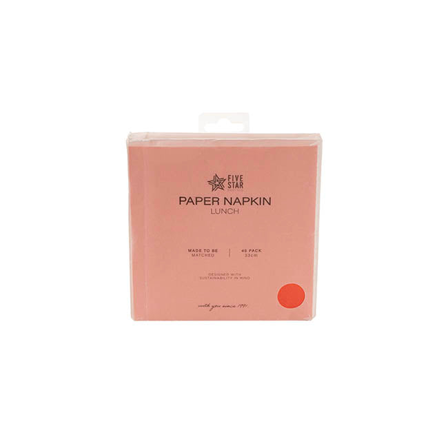 Lunch Paper Napkin Pack 40 Cherry Red (33x33cm)