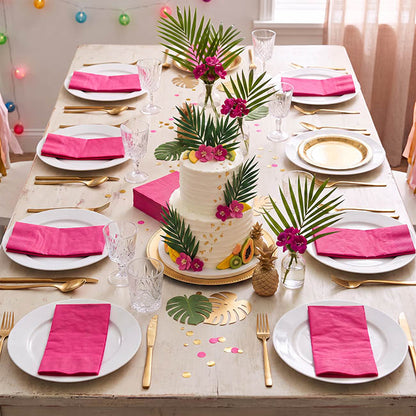Lunch Paper Napkin Pack 40 Flamingo Pink (33x33cm)