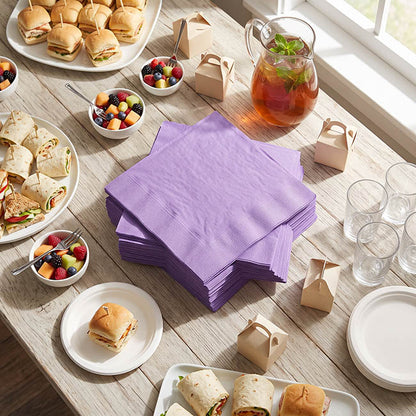 Lunch Paper Napkin Pack 40 Lilac (33x33cm)