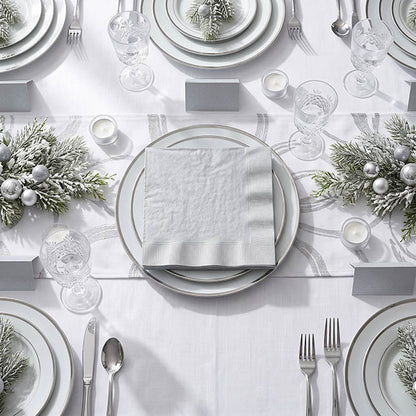 Lunch Paper Napkin Pack 40 Silver (33x33cm)
