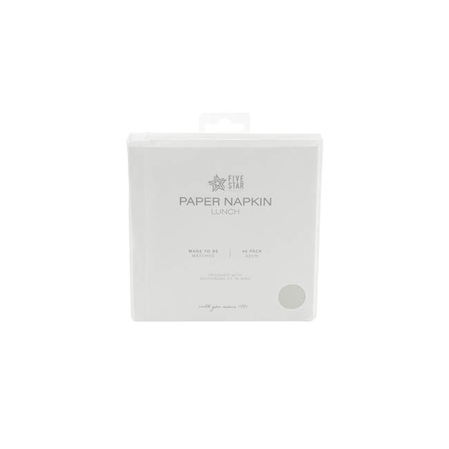 Lunch Paper Napkin Pack 40 Silver (33x33cm)