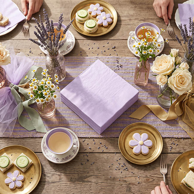 Lunch Paper Napkin Pack 40 Pastel Lilac (33x33cm)