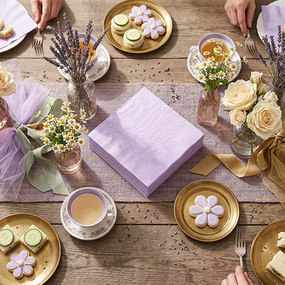 Lunch Paper Napkin Pack 40 Pastel Lilac (33x33cm)
