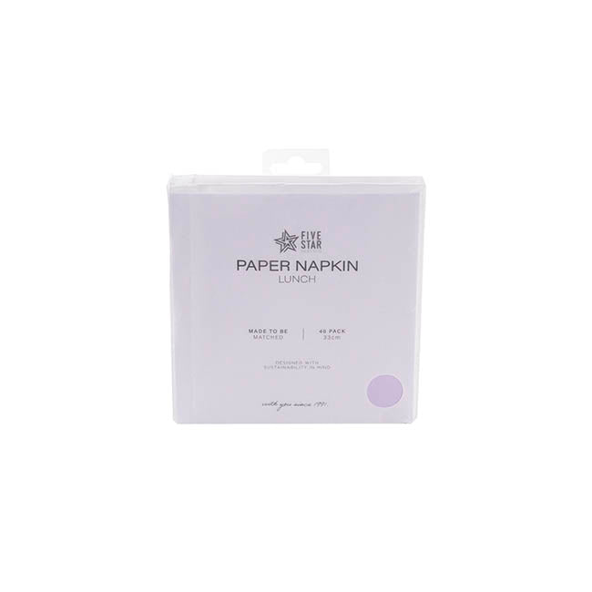 Lunch Paper Napkin Pack 40 Pastel Lilac (33x33cm)