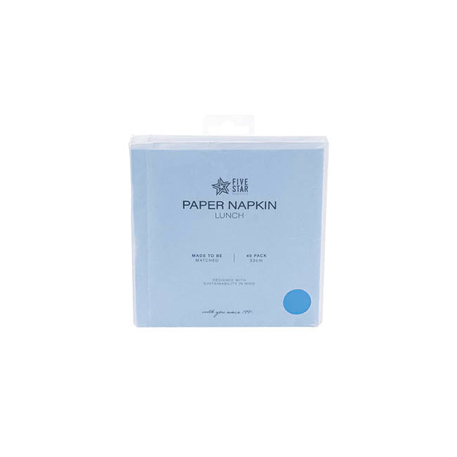 Lunch Paper Napkin Pack 40 Soft Blue (33x33cm)