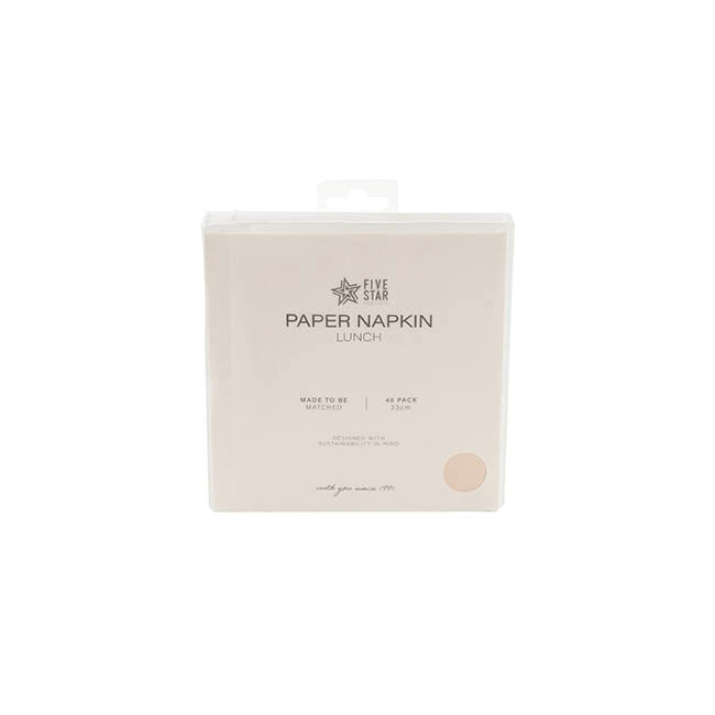 Lunch Paper Napkin Pack 40 White Sand (33x33cm)