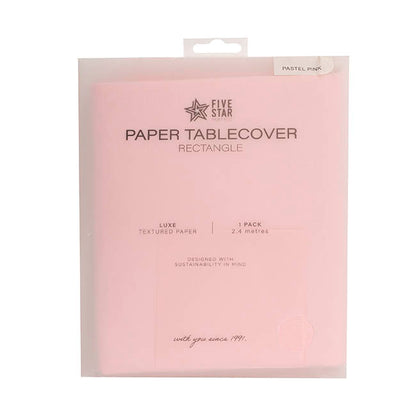 Lux Paper Tablecover Rectangle Soft Pink (2.7m)