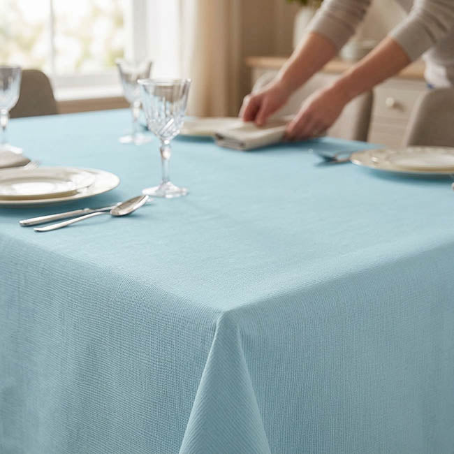 Lux Paper Tablecover Rectangle Soft Blue (2.7m)