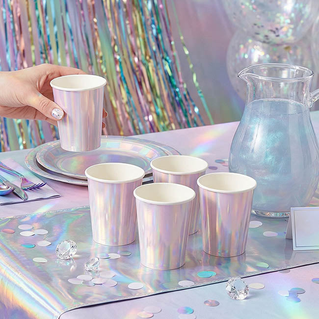 Paper Cups Pack 20 Iridescent (260mL)