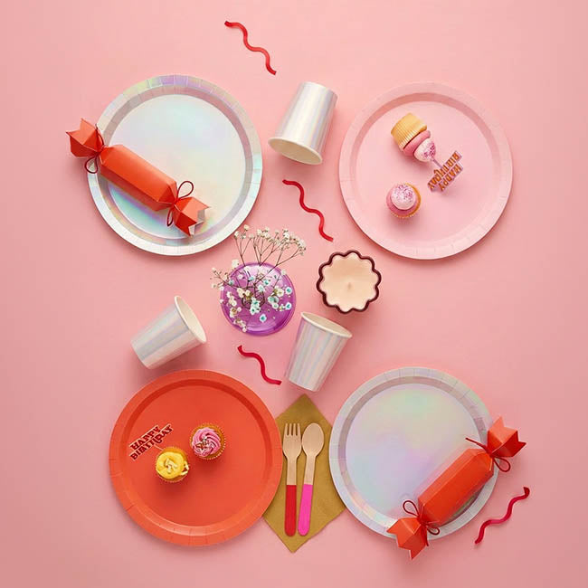 Paper Round Large Banquet Plate Pack 20 Iridescent (27cm)