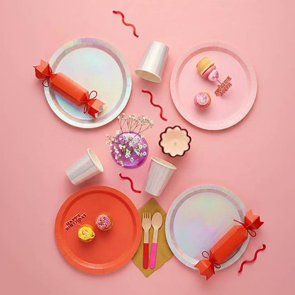 Paper Round Large Banquet Plate Pack 20 Iridescent (27cm)