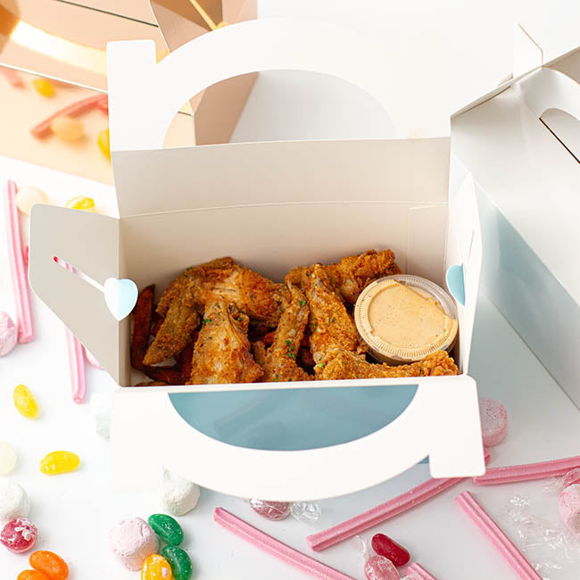 Lunch Box Cardboard Pastel Blue 5pk (20x16x12cm)