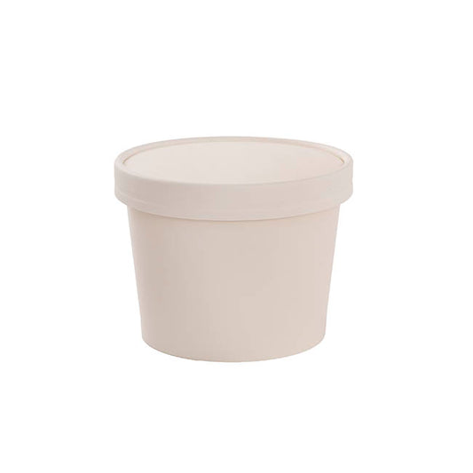 Paper Tubs w Lids Pack 5 White (11x9x8cm)
