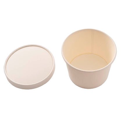 Paper Tubs w Lids Pack 5 White (11x9x8cm)