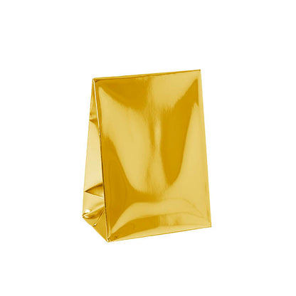 Paper Party Bags Pack 10 Metallic Gold (18x13x8cm)