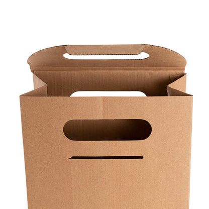 Wine Box Handle & Window 2 Bottles Kraft (17.6x9x39.5cmH)