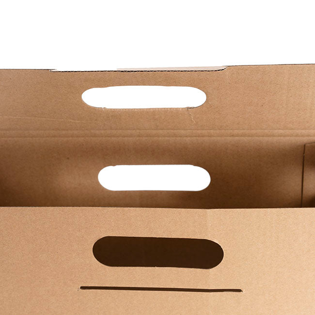 Wine Box Handle & Window 3 Bottles Kraft (26.5x9x39.5cmH)