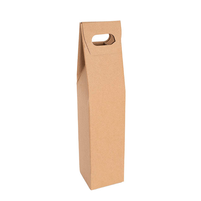 Wine Box with Handle Single Bottle Kraft (9x9x39.5cmH)
