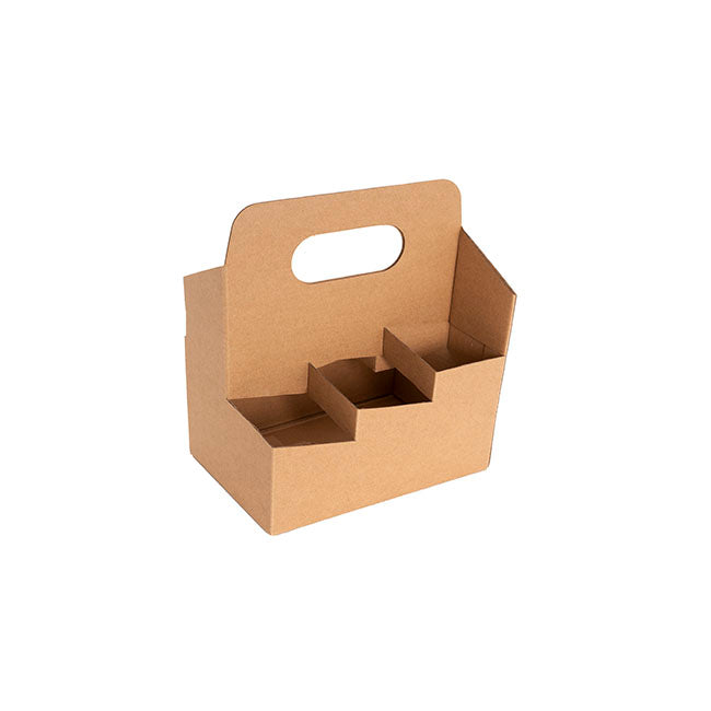 Beer Caddy Holder 6 Bottles Kraft Brown (18x12x22cmH)