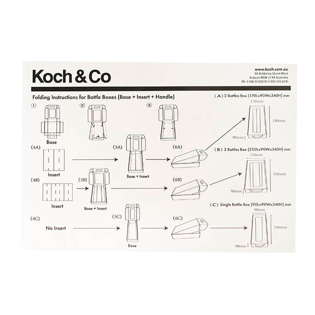 Wine Window Carry Box Single Bottle Kraft Pack 2 (9x9x34cmH)