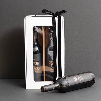 Wine Window Carry Box 2 Bottles White Pack 2 (17x9x34cmH)