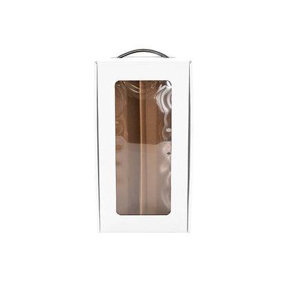 Wine Window Carry Box 2 Bottles White Pack 2 (17x9x34cmH)