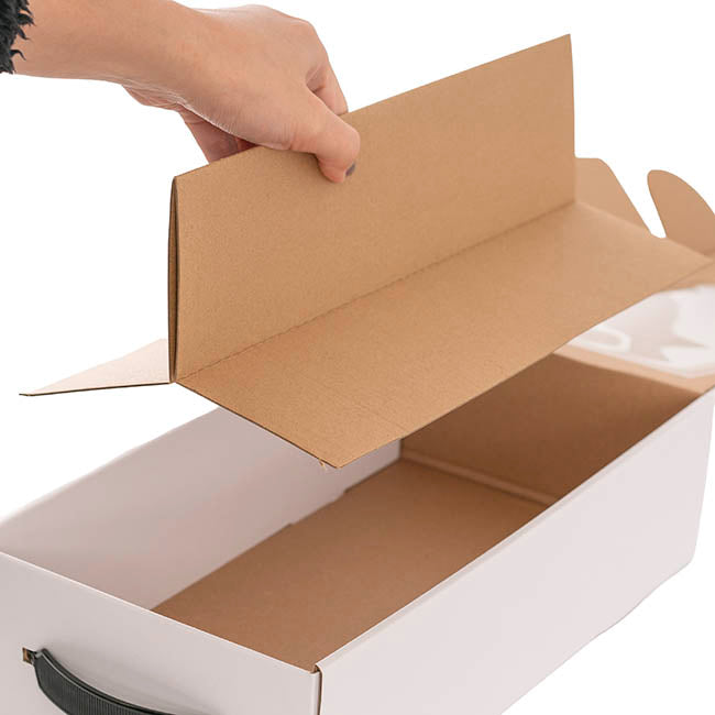Wine Window Carry Box 2 Bottles White Pack 2 (17x9x34cmH)