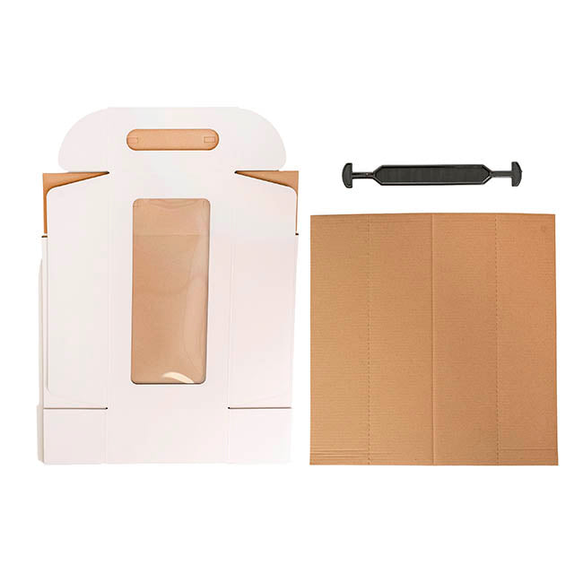 Wine Window Carry Box 2 Bottles White Pack 2 (17x9x34cmH)