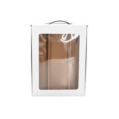 Wine Window Carry Box 3 Bottles White Pack 2 (25x9x34cmH)