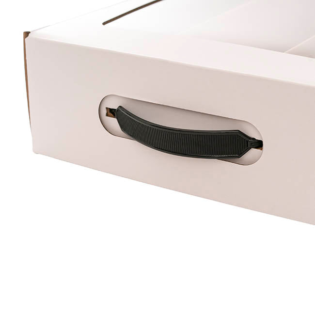 Wine Window Carry Box 3 Bottles White Pack 2 (25x9x34cmH)