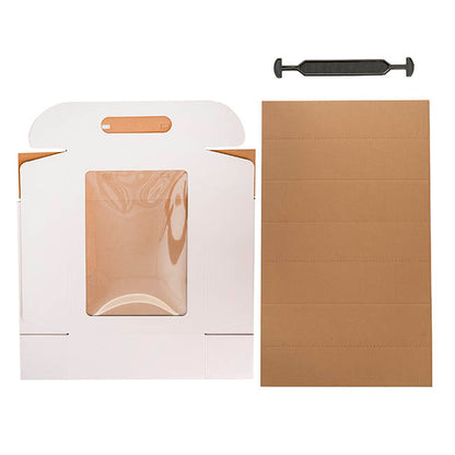 Wine Window Carry Box 3 Bottles White Pack 2 (25x9x34cmH)